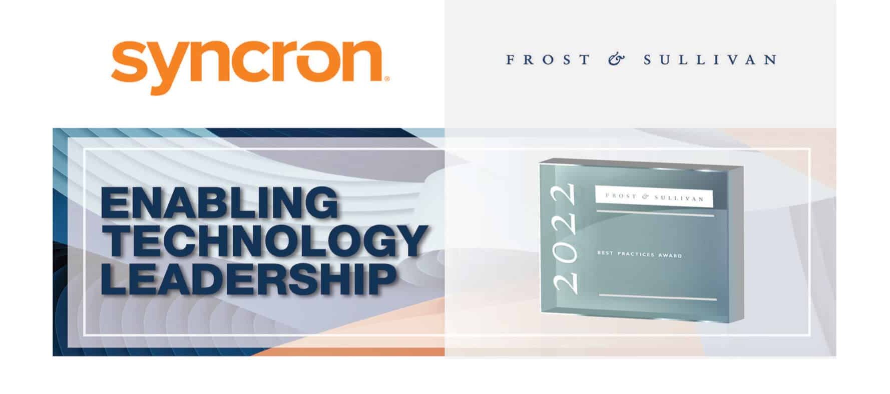Syncron Frost & Sullivan Enabling Technology Leadership 2022 Best practice award